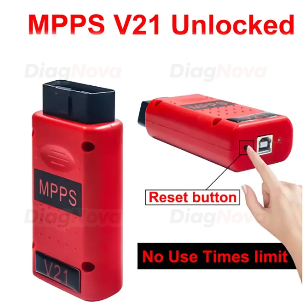 Фото Новый красный программатор MPPS V21 для чип-тюнинга ЭБУ, основной трёхъядерный OBD2 с кабелем-переходником, инструмент для программирования, поддержка чтения, записи и проверки контрольных сумм №1