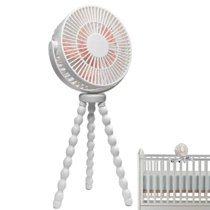 

Прищепка для вентилятора для детской коляски, вращающийся на 360 градусов гибкий штатив, 5 скоростей, портативный маленький карманный вентилятор для работы