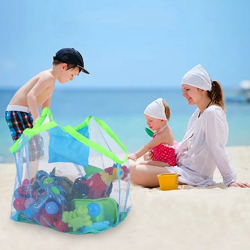 

Outdoor Beach Mesh Bag Children Sand Away Foldable Protable Kids Beach Toys Clothes Bags Toy Storage Sundries Organizers Bag