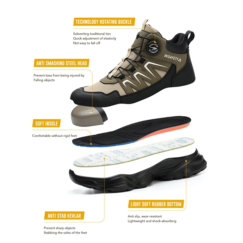 Мужские защитные ботинки бренда Waliantile устойчивые к проколам рабочие туфли без