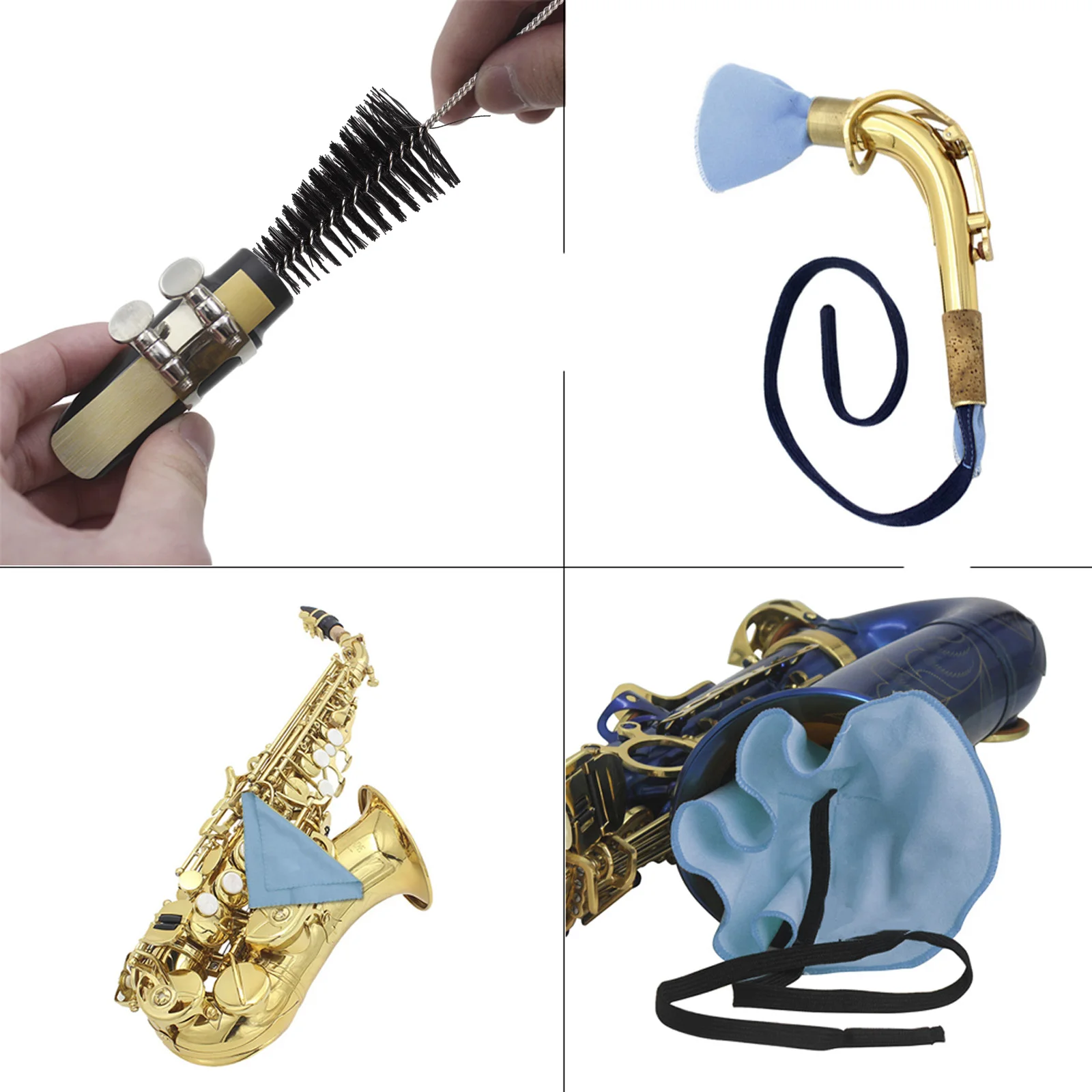 Набор Для Ухода За Саксофоном — Из Трех Предметов С Тканью Чистки И Щеткой