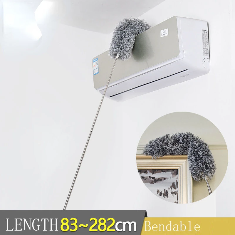 

280cm super long Dusters stainless steel telescopic rod cleaning sweep microfiber duster housework cleaning tool long duster