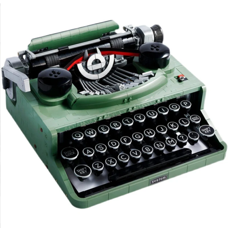 

2079Pcs Retro Typewriter Building Blocks Brick Marking Machine Keyboard Kids Writing Machine Compatible 21327 Gift Toy