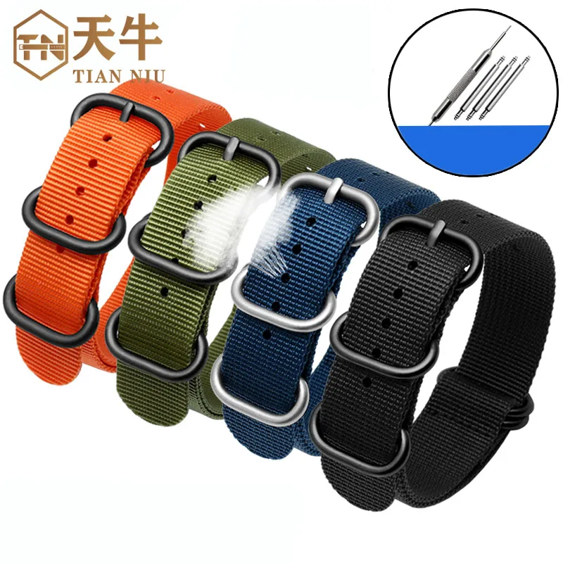 Ремешок нейлоновый водонепроницаемый для наручных часов цвет в ассортименте