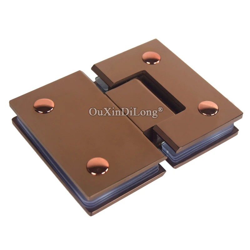 

NEW 2PCS 304 Stainless Steel Frameless Bathroom Door Hinges Shower Partition Rose Gold 180° Glass Fixed Clamps Hinges for 8~12mm