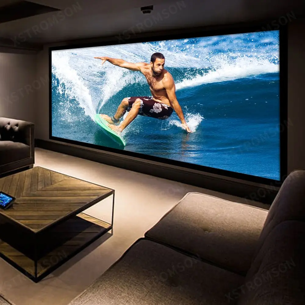 Новый список ALR Black Diamond 100 120 135 150 160 180 200 дюйма 16:9 широкая рамка 60 мм Фиксированная