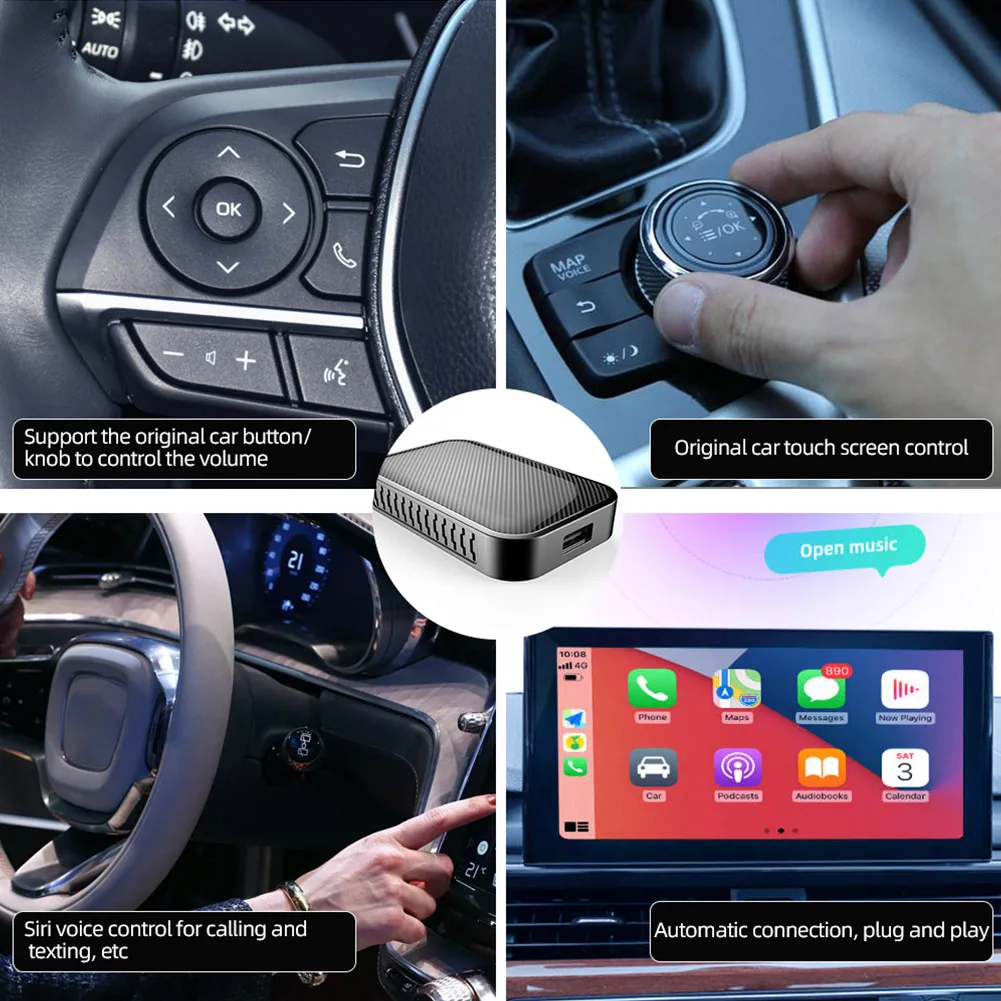 

Car System Carplay Box 5V 1.0A Carplay Ai Box WIth Wireless Carplay Dongle USB Adapter Support Steering Wheel Control