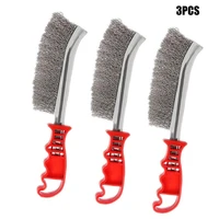 3pcs knife brush for metal rust removal copper plated steel wire for cleaning welding slag rust dust and outdoor drill grill