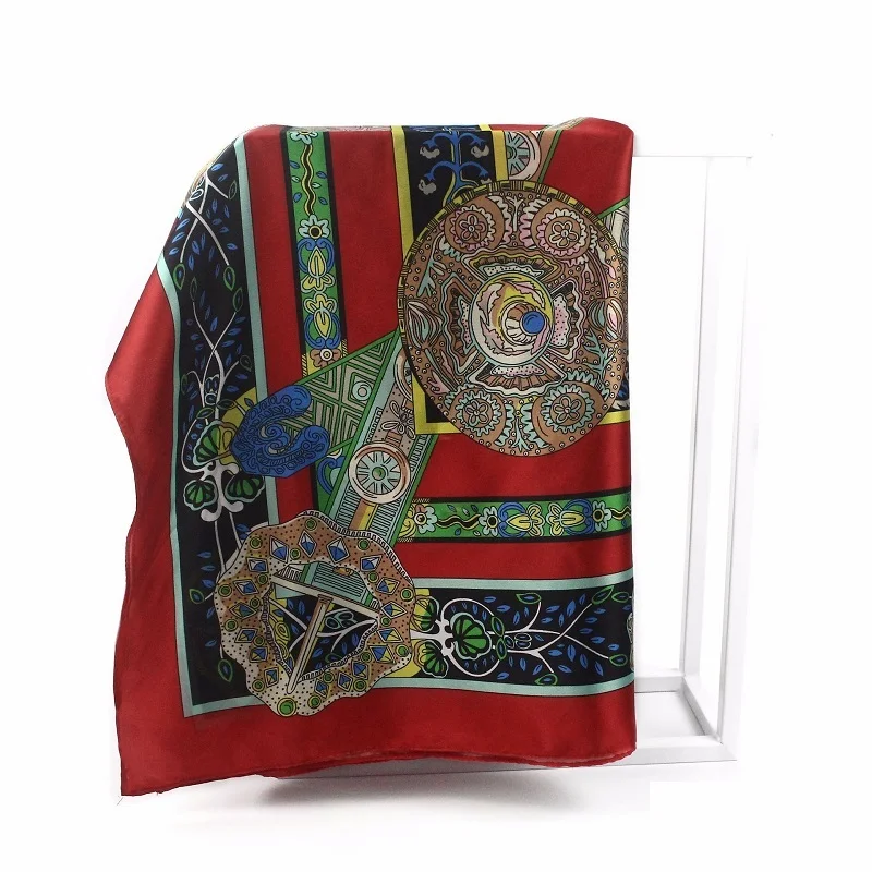 Лидер продаж квадратные шелковые шарфы 90*90 см Женская шаль Женский шифоновый