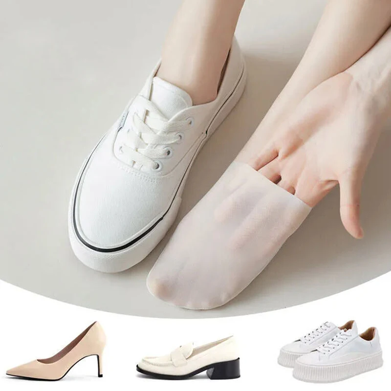 Summer Ultrathin Breathable Sock Slippers for Women Solid Color Ice Silk Silicone Anti-slip Invisible Socks Low Cut Boat Socks