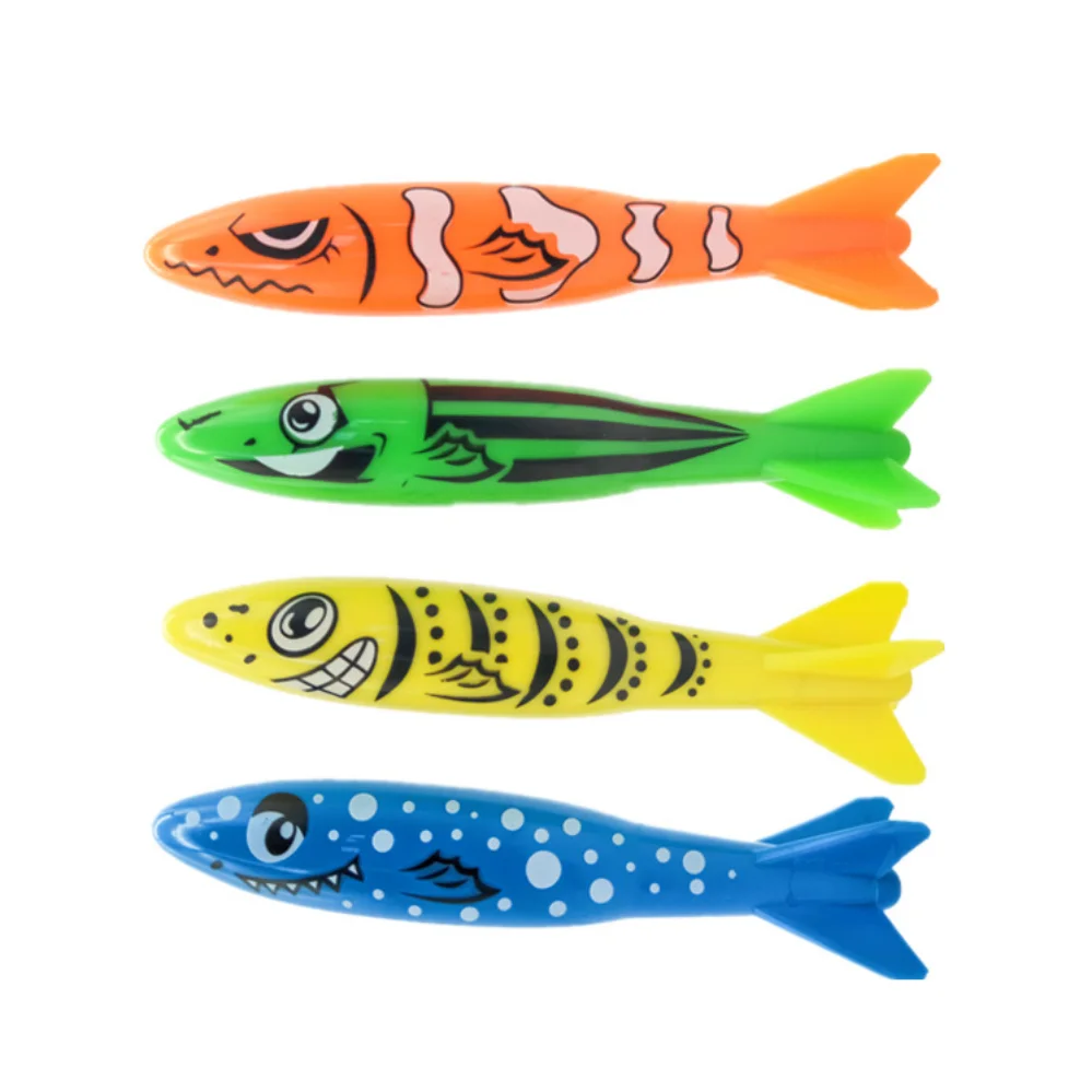 4Pc/Set Diving Torpedo Underwater Swimming Pool Playing Throwing Toy Outdoor Sport Training Tool for Baby Kids Swimming Toy Gift