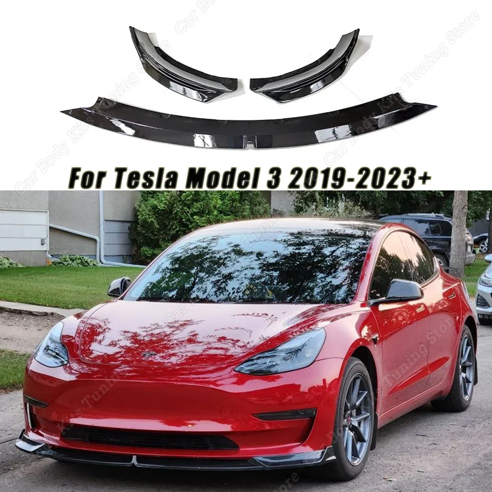 

Сплиттер для переднего бампера Tesla Model 3 2019-2023 + 3 шт.