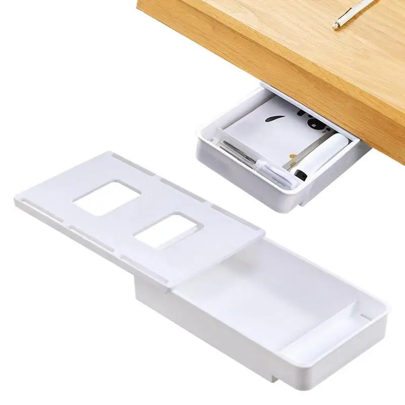 

Under Desk Drawer Organizer Large & Slide Out Drawer Storage Box No Drill For Stationery Home & Office Supplies & Accessories