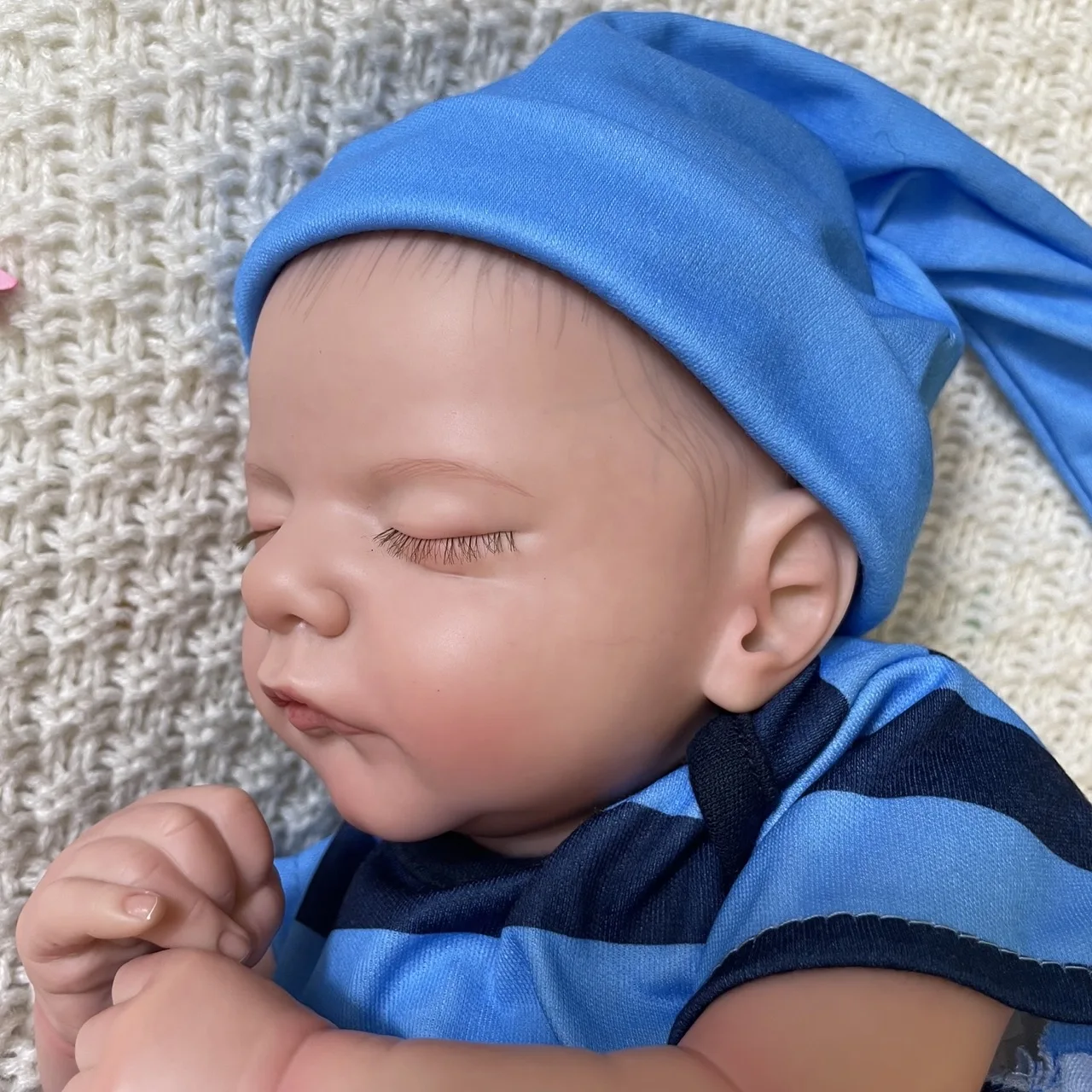 

19 дюймов уже окрашенная готовая Кукла-младенец реборн Сэм спящий Новорожденный ребенок размер 3D Кожа видимые вены Коллекционная Художественная кукла