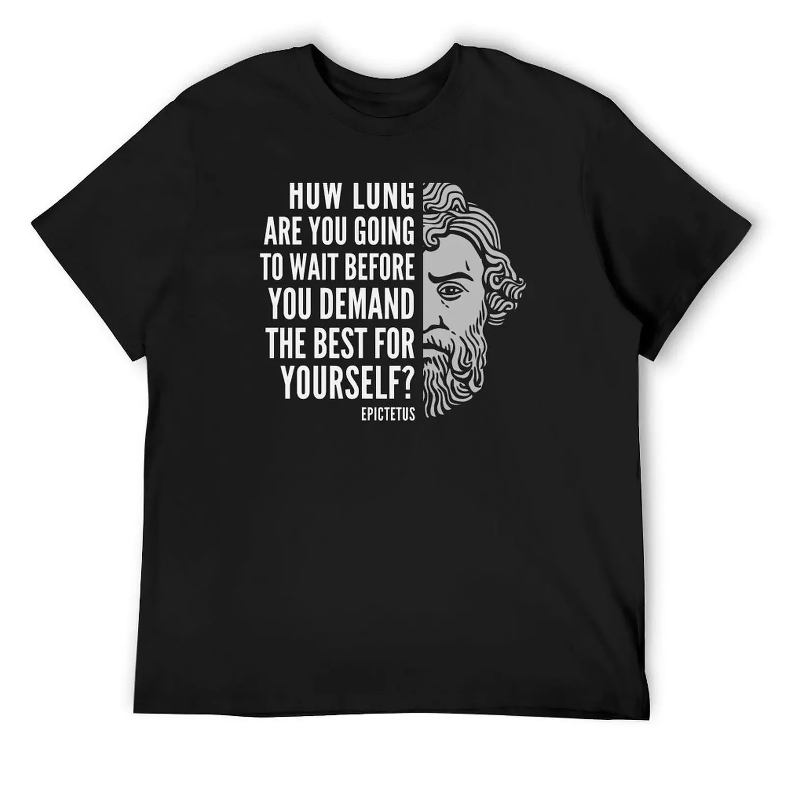 Epictetus Quote: How Long Are You Going to Wait футболка аниме корейская мода спортивные фанаты