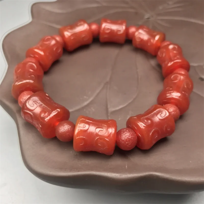 

Лидер продаж, натуральный красный оникс ручной работы, тибетский девять глаз, модные ювелирные изделия, браслеты для мужчин и женщин, подарк...