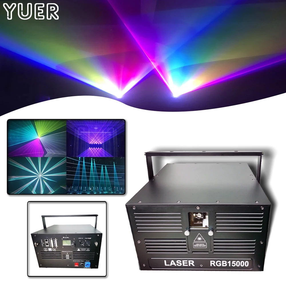 New Professional 30K 15W RGB Animation Laser Light DMX Christmas DJ Disco Club Bar Party Ball Light Show Effect Projector Lights