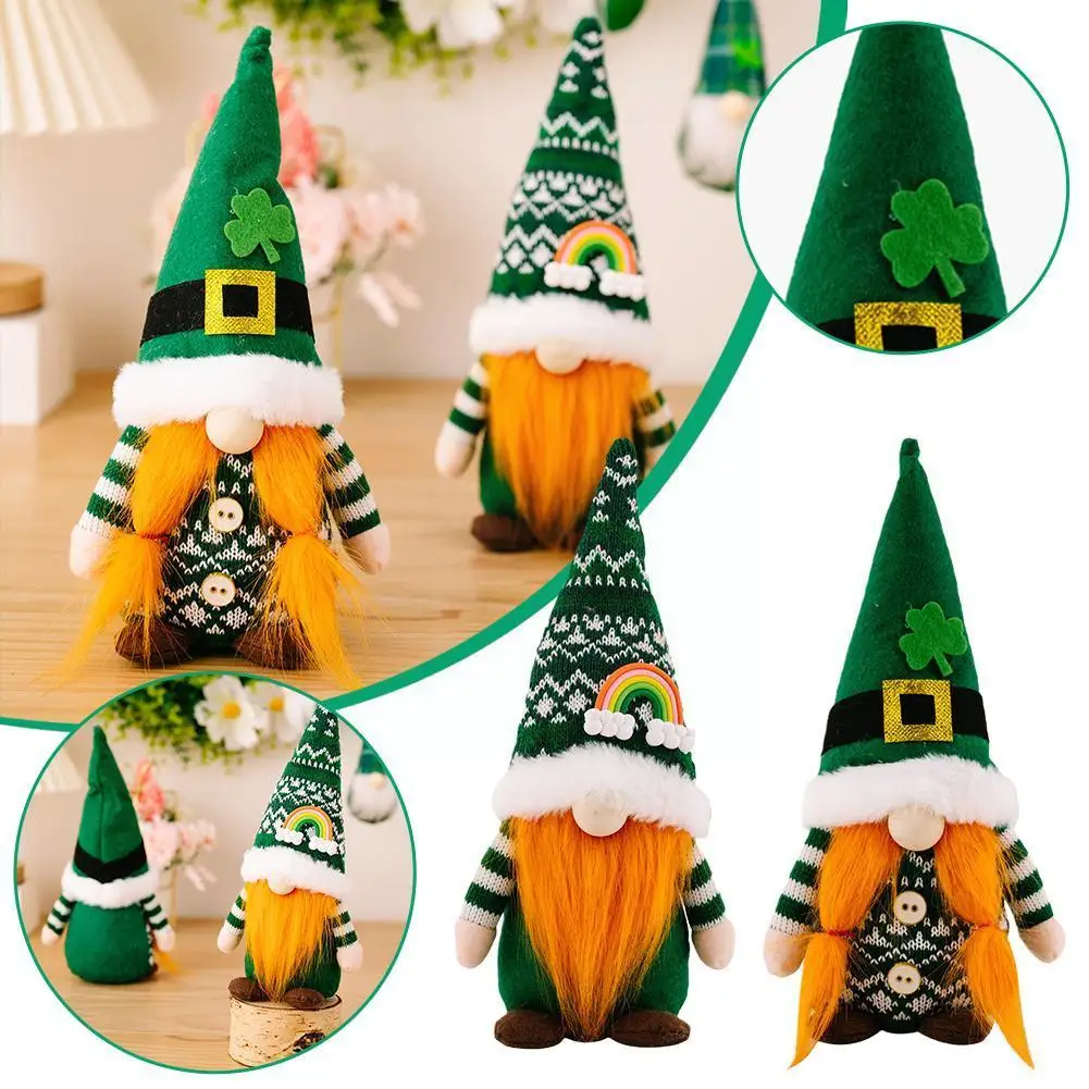 

St Patrick's Day Decoration Green Plush Gnome Faceless Party Saint Ornaments Gifts Irish Irish Decor Patrick Day S2i1