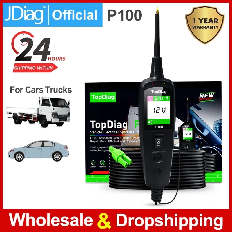 

JDIAG motor truck circuit diagnosis instrument P100 voltage short circuit test maintenance tool, detector