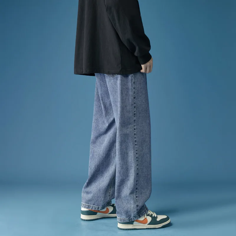 Summer 5 Colors Jeans Men Fashion Casual Straight Jeans Men Streetwear Loose Hip Hop Wide Legs Denim Pants Men Plus Size M-5XL