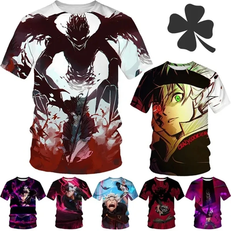 

Men Women Casual Short Sleeve T Shirt Japanese Anime Black Clover 3D Printed Tops Streetwear Cool Tees Breathable New Clothing