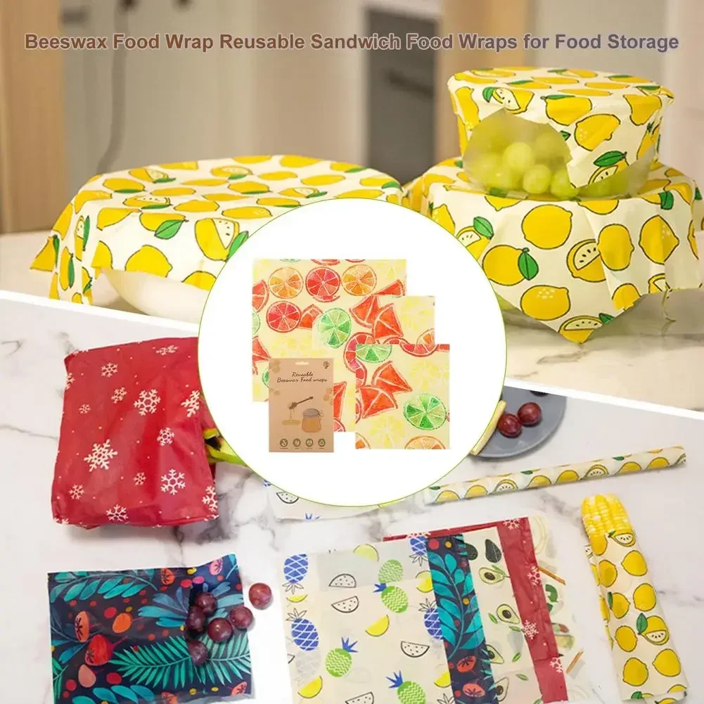 

Новинка 2021, пищевая пленка из пчелиного воска, многоразовая пищевая пленка для хранения, пищевая пленка для сэндвичей, без бфа и пластика, пи...