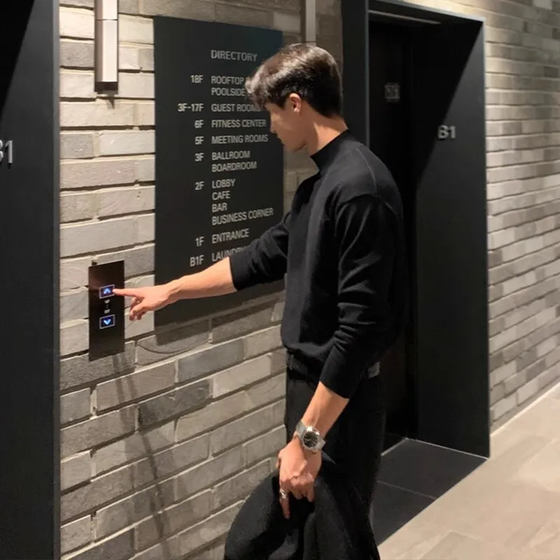 [OIMG] Осенне-зимний корейский модный однотонный универсальный вязаный свитер с