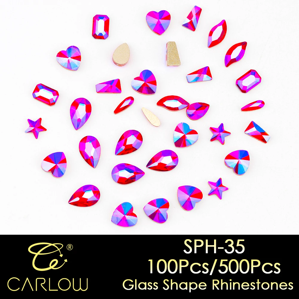 CARLOW разные цвета формы стеклянная искусственная зернистость кристалл AB 3D