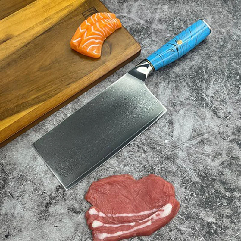 Нож для нарезки 10Cr15CoMoV заостренный кухонный Клинок из дамасской стали с ручкой