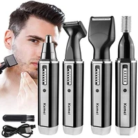 kemei rechargeable electric all in one hair trimmer for men grooming kit beard trimmer facial eyebrow trimmer nose ear shaver