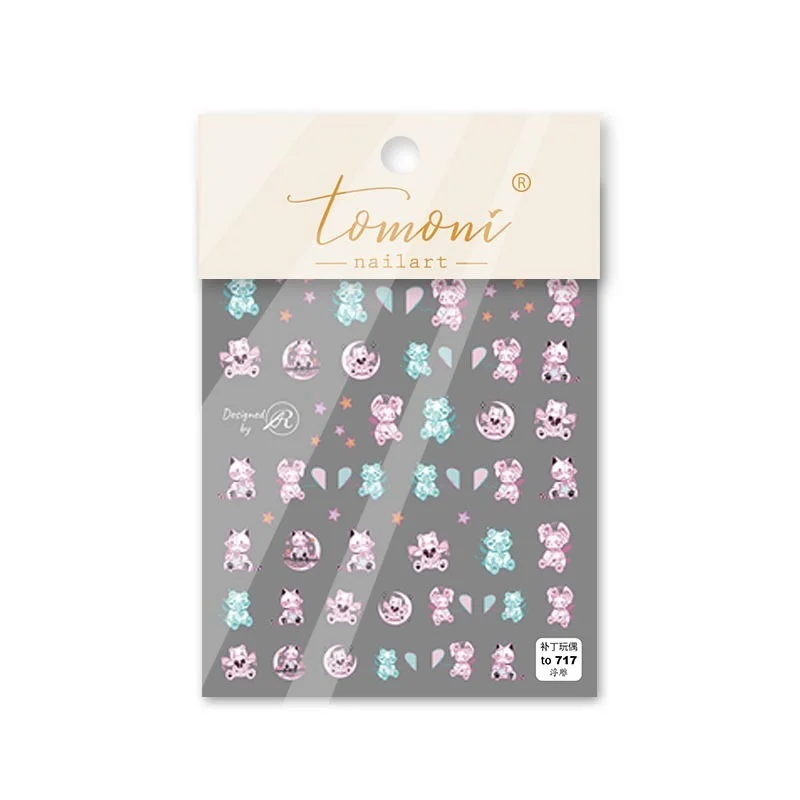 

Tomoni Thin Tough 5D Acrylic Engraved Adhesive Sticker Japanese Pudding Doll 5d Nail Art Decoration Stickers Decal Slider
