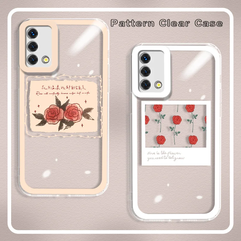 

For OPPO A74 F19 F19s A95 4G A74 A76 A92 A94 A9 A11 Reno 6 Lite Reno5 F Case Roses Transparent Phone Cover Soft Silicone Shell