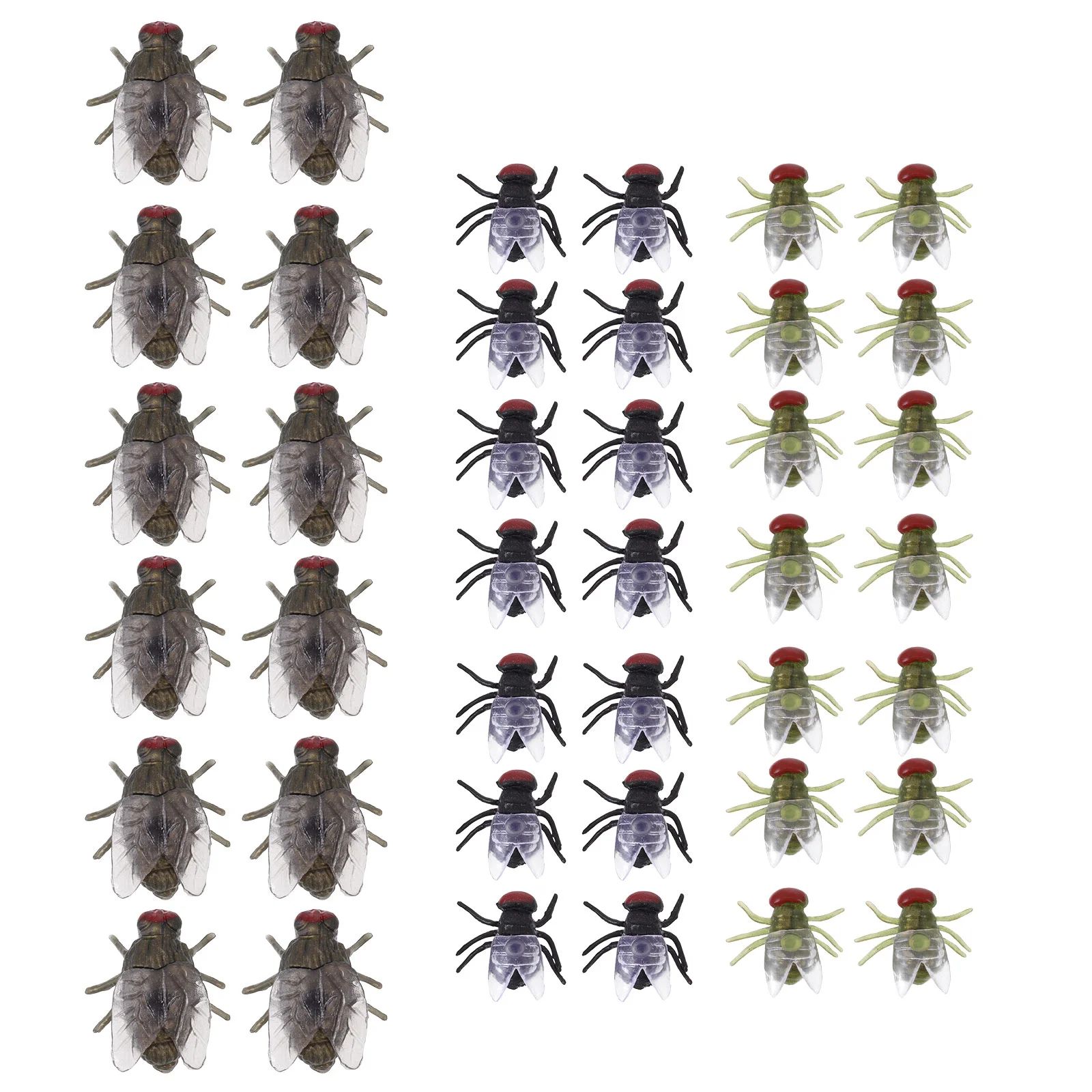 

60 Pcs Flight Fly Model Halloween Toys Plastic Fake Flies Pvc Prank Insect Props Cockroaches Funny