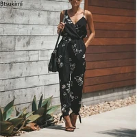 new women summer floral strap jumpsuits elegant sleeveless plus size 4xl 5xl rompers boho streetwear indie playsuits female 2022