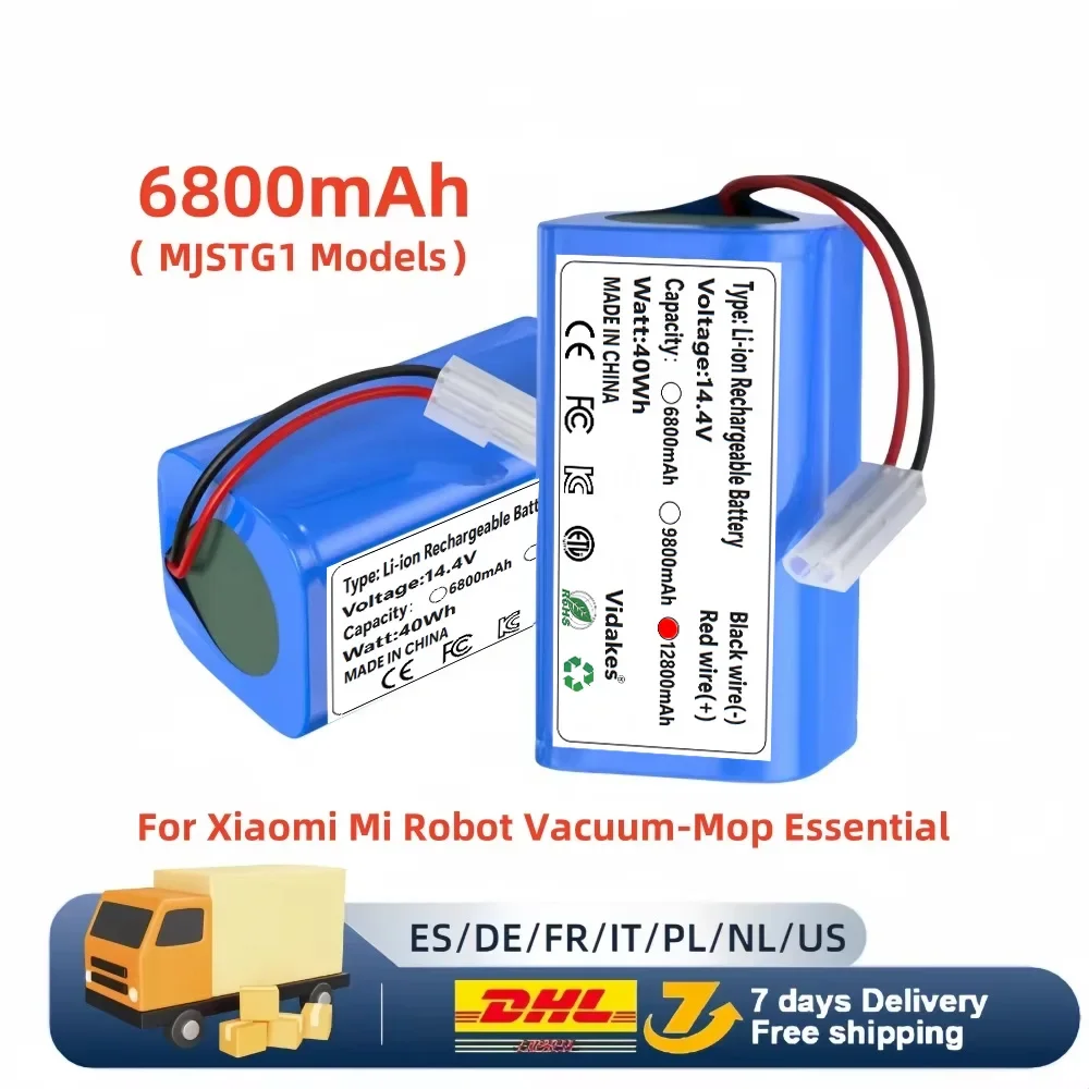 Фото Новый литий-ионный аккумулятор 4S1P 14,4 В 6800 мАч, для XIAOMI MIJIA Mi Robot Vacuum-Mop Essential G1 MJSTG1, SKV4136GL H18650CH R30 R35 ✔ №2