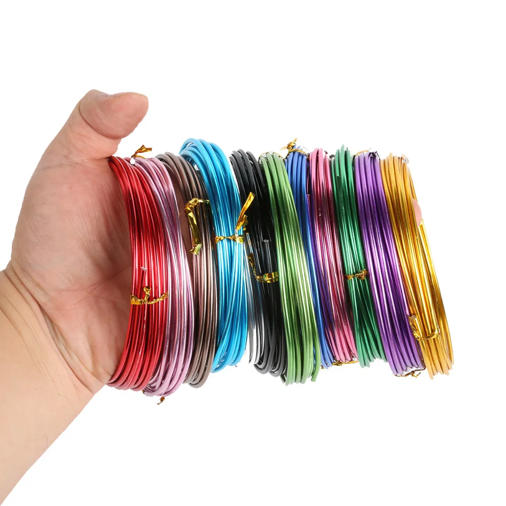 

2-10 Meters Anadized Round Aluminum Wire 1mm/1.5mm/2mm/2.5mm Versatile Painted Aluminium Metal Wire, For DIY Jewelry Findings