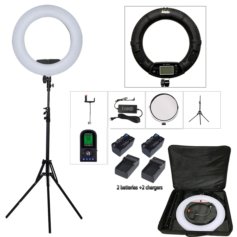 

LED Ring lamp Bio-color Ring Lamp 480 LEDS Lamp Photography Beauty salon nail Makeup selfie Lighting + stand+bag + battery