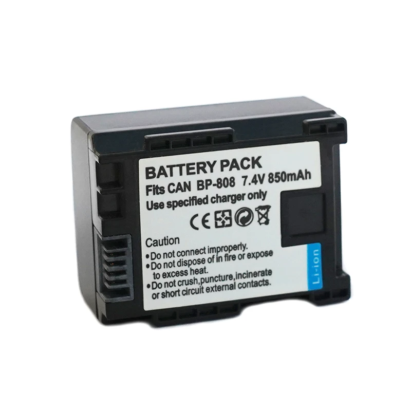 

BP-808 BP808 Battery for Canon FS10, FS11, FS100, FS21, FS22, FS200, FS31, FS300, HF20, HF21, HFS10, HFS30 Camera 850mAh