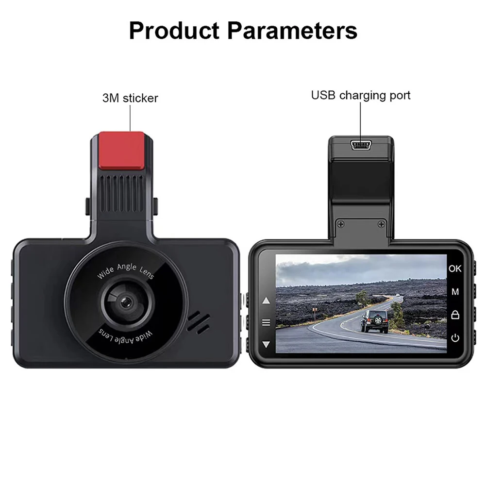 

For Car Travel Recorder Car DVR Car Accessories 3 Inches Car Reversing Image DC 5V Driving Recorder High-definition