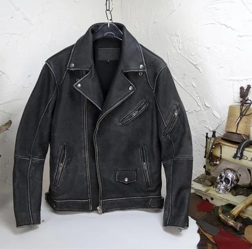 

High quality Motorcycle Jacket Men Spring 2023 New 100% Real Cowhide Coat Vintage Biker Mens Leather Jackets De Cuero Genuino