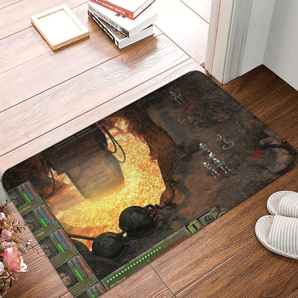 

MetalHeart Warlord Mr Gunface Non-slip Doormat Bath Mat The Volcano Balcony Carpet Entrance Door Rug Home Decorative