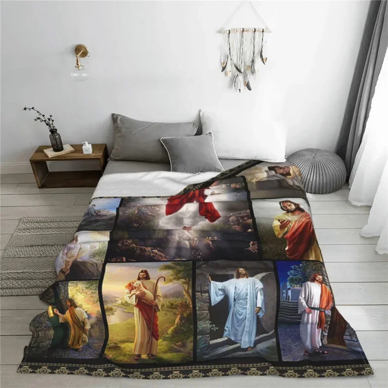 

Jesus Virgin Mary Christian Catholic Blanket Fleece Autumn/Winte Lightweight Throw Blankets For Outdoor Bedding Throws