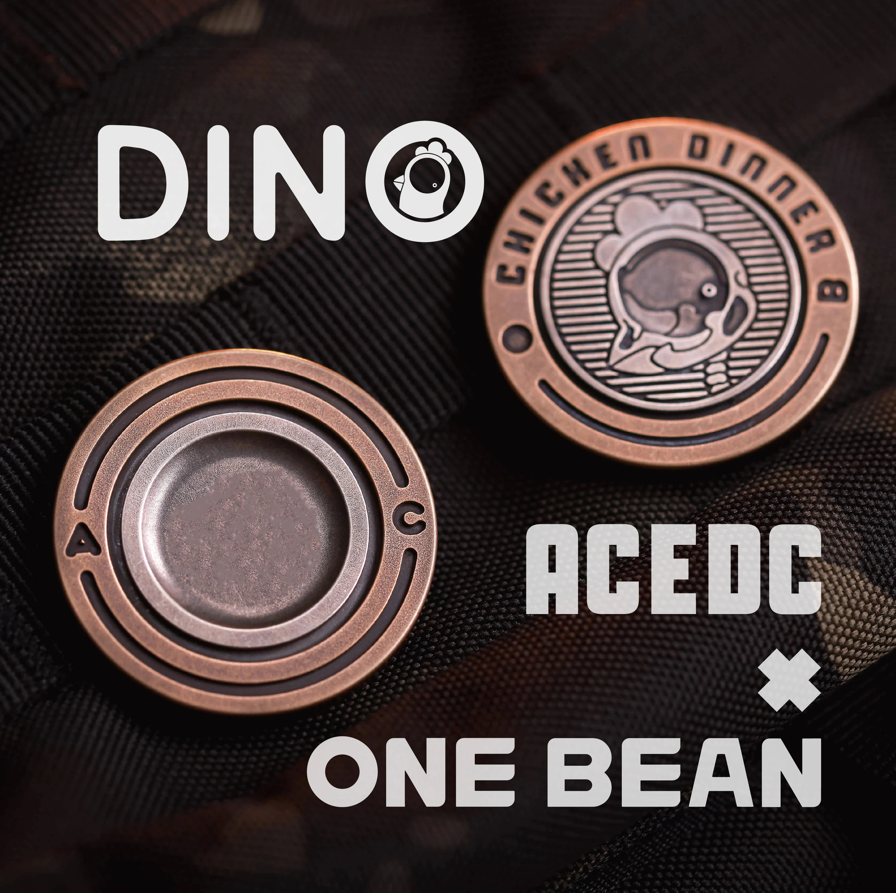 

ACEdc xOB Dino Haptic Coin Chicken Dinner B Winner Fidget Toy EDC Adults Desk Top Decompression Anti Stress Toy Limited Edition