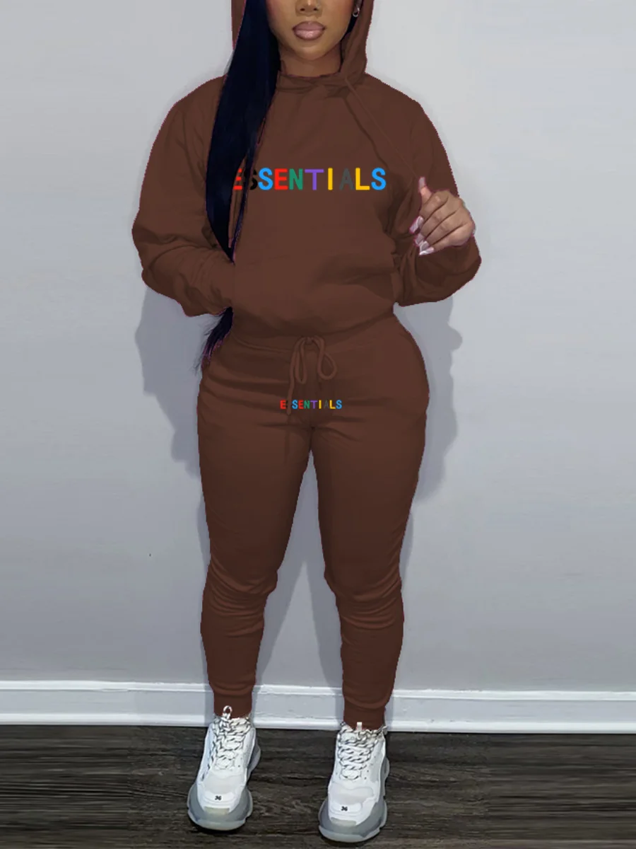 

Спортивный костюм с карманами-кенгуру и надписью LW, комплект из 2 предметов, толстовка с длинным рукавом и Повседневная Толстовка + одинаков...