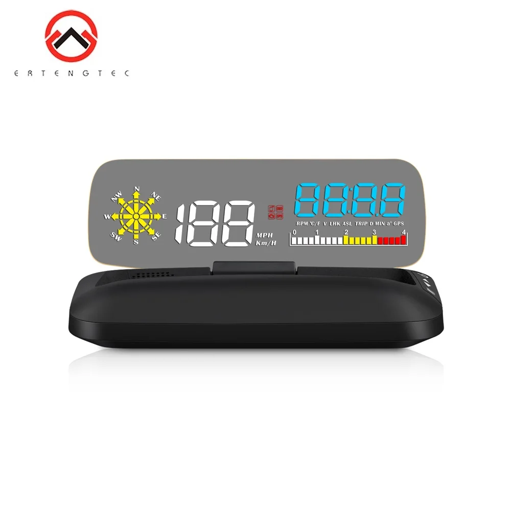Ertengtec Head Up Display OBD2 + GPS система C5 с высокоточными спутниковыми часами в реальном времени и функциями рулевого управления для всех автомобилей