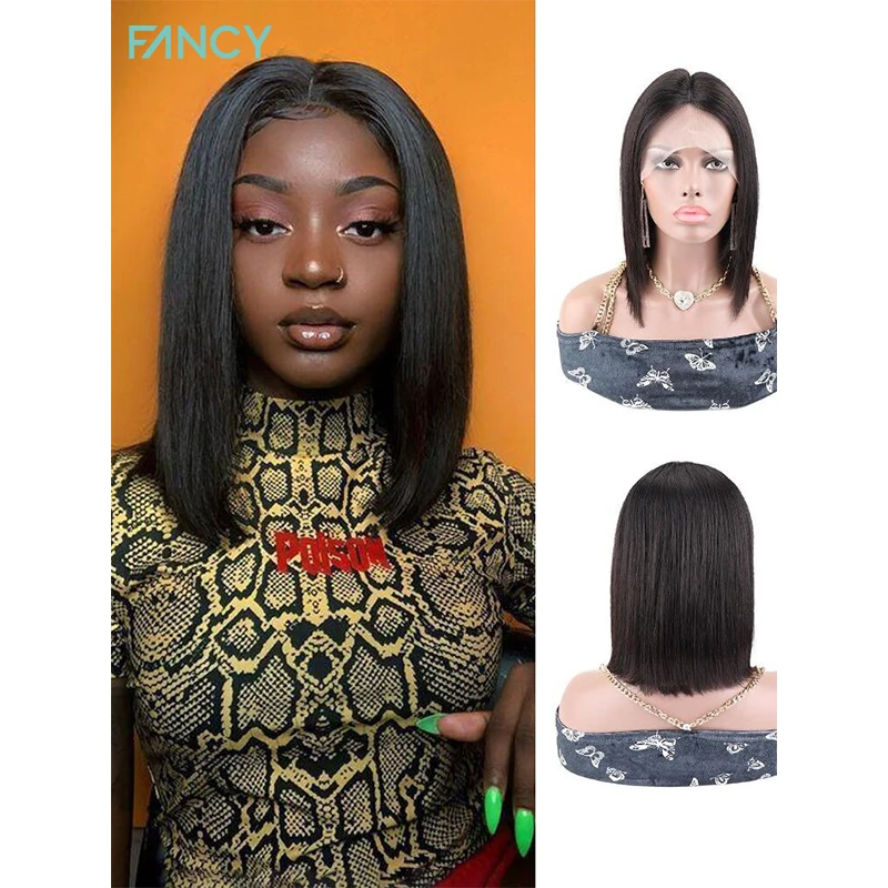 

Short Straight Bob Wig Human Hair T Part Lace Front Wigs Brazilian Remy Hair Straight for Women Short Pre Plucked Hairline Wig