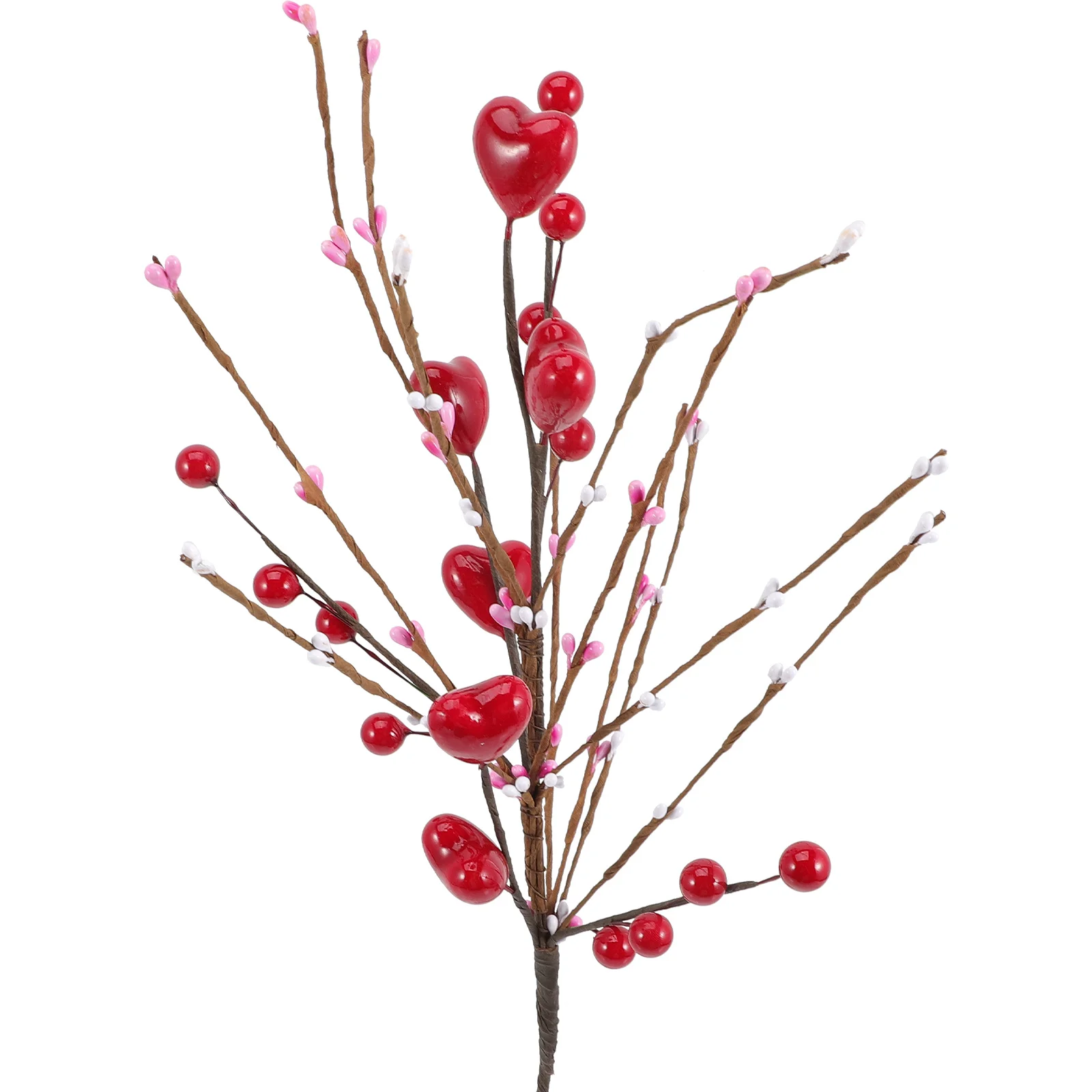 

Flower Berry Branch Artificial Picks Valentine Stems Heart Red Decoration Day Bouquet Valentines Branches Berries Wedding Faux