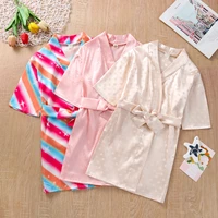 kids dresses for girls ins girls v neck long sleeved pajamas casual simple childrens skirt four colors optional