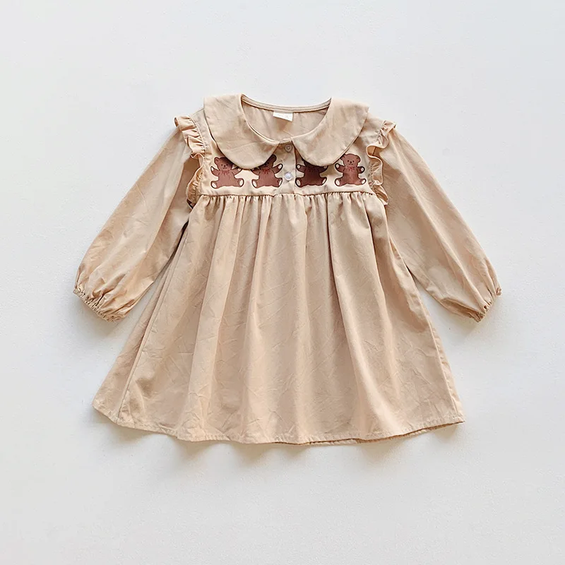 

RiniLucia 2023 Spring NewBorn Dresses Baby Girl Clothes New Born Kids Dress Cute Cartoon Style Long-sleeve Overalls Children