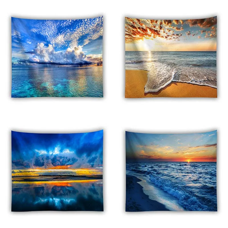 Гобелен с узором синего океана домашний Настенный декор гобелен для спальни